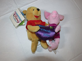The Disney Store Pooh Friendship Mini Bean Bag Piglet & Pooh Best Friends 1999 - $15.43