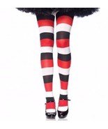 Darling Doll Wide Striped Tights Black White Red Hose Pantyhose Goth Rag... - €8,37 EUR