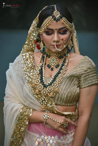VeroniQ Trends- Designer Bridal Jewellery Kundan/Polki Necklace Set in Faux Emer - £217.92 GBP