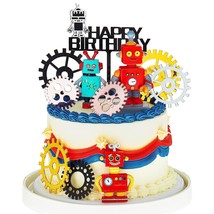 11 Pieces Robot Cake Toppers For Boys Robot Birthday Cake Topper Gear Ha... - $25.99
