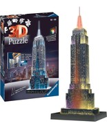 Empire State Building 3D Jigsaw Puzzle 216 Piece Night Edition Ravensbug... - $750.29 MXN