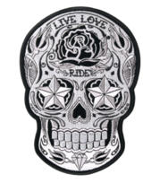 5&quot; Sugar Skull Live Love Ride Biker Motorcycle Embroidered Patch - £23.31 GBP