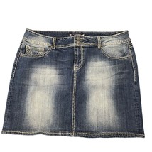 Vigoss Distressed Denim Skirt Size 16 Pockets 7 - £15.88 GBP