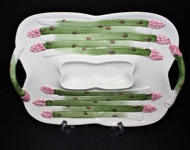 Fitz and Floyd Embossed Asparagus Serving Platter Tray with Handles - £19.87 GBP