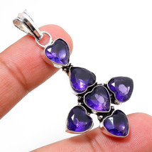 African Amethyst Heart Shape Cut Gemstone Fashion Pendant Jewelry 2.40&quot; SA 8399 - £3.95 GBP