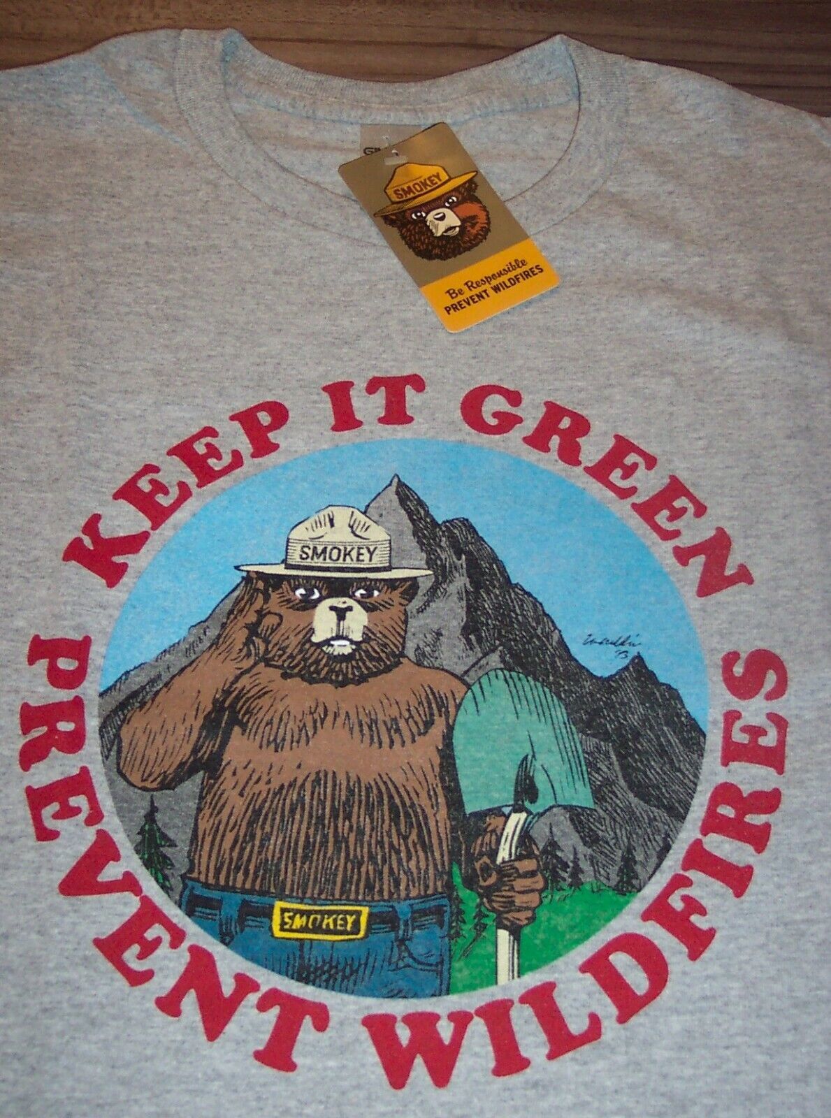 Primary image for VINTAGE STYLE SMOKEY THE BEAR Keep It Green T-Shirt MENS MEDIUM 80's NEW w/ TAG