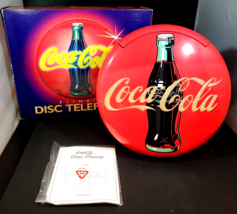 Coca Cola Blinking Disc Telephone in Original Box Complete Coca Cola Button 1995 - $49.49