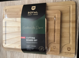 3 Pieces Wooden Bamboo Cutting Boards for Kitchen Meal Prep &amp; Serving NEW - £24.16 GBP