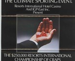 Resorts International Craps Tournament Brochure &amp; Letter Atlantic City N... - £34.61 GBP