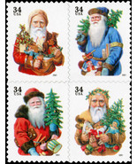 2001 34c Santa Claus, Christmas, Pane Block of 4 Scott 3537-40 Mint F/VF NH - $3.67
