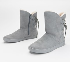 Koolaburra by UGG Suede Tie Back Short Boots - Shazi   6 M in  Wild Dove (Grey) - £61.82 GBP