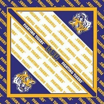 12-PACK LSU Louisiana State Fighting Tigers Square Bandana 22&quot; Square, New - £10.08 GBP