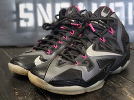 2013 Nike Lebron XI 11 Black/Silver/Pink Miami Basketball Shoe 616175-003 Men 8 - £59.79 GBP