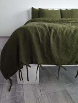 Dark Olive Green Cotton Duvet Cover King Queen Full Double Twin Toddler Cotton B - £54.33 GBP+