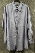 VTG Menswear Alexander Lloyd Shirt Mens 19 35/36 Tall Blue Striped Butto... - $21.19