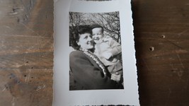 Vintage Black and White Photo 4&quot; 1947 women baby - £2.51 GBP