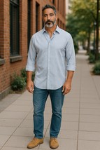 English Laundry Flip Cuff Collar Button Down Purple Shirt Men’s M - L  1... - $15.00