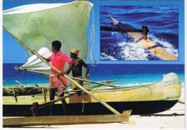 Madagascar Postcard Fishermen Boat Long Fishing Journey - $3.47