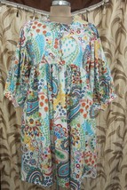 Pure Cotton Long Dress Indian Block Print Colourful Summer Earthy Elegan... - $54.99