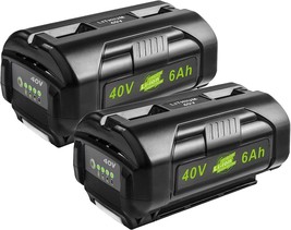 2 Packs Op4060 40V 6.0Ah Lithium Battery Replacement For Ryobi 40-Volt P... - £111.98 GBP