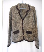 J Jill Brown Cardigan Sweater  Ragg Wool look Size S Bust 22 wool blend  - $59.98
