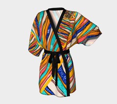 Kimono Robe | Pop Art Rainbow |  Bridal Wear Grooms&#39; Wear , Spa Day| For... - £52.14 GBP