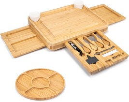 Smirly Charcuterie Boards: Big Charcuterie Board Set, Bamboo Cheese Boar... - $77.96