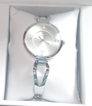 Yonger and Bresson Round Steel Silver Dial Crystal Watch DMC 1486/06 new - $79.24