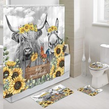 Highland Cow Donkey Shower Curtain Set with Rugs - $1,690.89 MXN