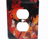 3d Rose Fiery Maple Leaves  2 Plug Outlet Cover 3.5 x 5 Inches - $9.79