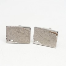 Vintage Silver Tone Rectangle Cuff Links Pair - $34.09
