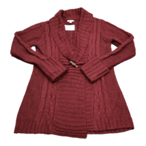 Sonoma Sweater Womens M Burgundy Cardigan Long Sleeve Acrylic Tight Knit Toggle - £23.73 GBP