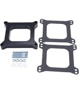 1 SET Black Carb spacers 2&quot; Tall Open Phenolic Carburetor Spacer Compati... - $659.24 MXN