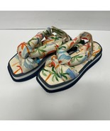 Farm Rio Copacabana Scarf Print Puffy Platform Sandal Womens Size 10 Pal... - $98.99