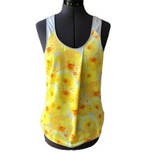 Caslon Sleeveless Top Sz. XS Yellow/Gray Floral Scoop-Neck - $14.85