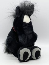 Manhattan Toy Company Horse Black Red Ribbon Plush Stuffed Animal Vintage 1996 - $15.88
