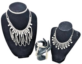 Lot of 8 Stunning Rhinestone Necklaces, Bracelets, Earrings - £68.30 GBP