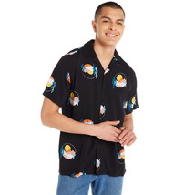 No Boundaries Men&#39;s Print Button Up Shirt with Short Sleeves, Size M (38... - $21.77