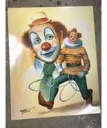 Vtg Clown Poster By William Offman Signed Art Print Wall Art Print 16”x2... - £12.55 GBP