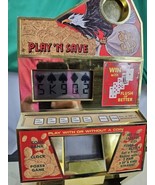 Play And Save GoldBeam Poker Game Coin Bank &amp; Clock By Bonanza Battery P... - $535.23 MXN