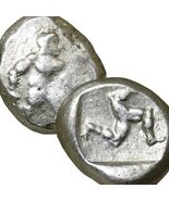 HOPLITE helmeted Nude Warrior Triskeles 450BC Apsendos Ancient Greek Sil... - $369.55