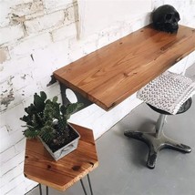 Industrial Rustic Wall-Mounted Table, Dining Table Desk, Pine Wood Wall-Mounted  - $222.99