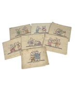 7 Vintage Embroidered Elephant Flour Sack Kitchen Dish Towels - $830.38 MXN