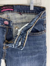 Rock Paper Sexy Boot Women Sz 30 Blue Distressed Denim Jeans Studs Thick Stretch - £8.34 GBP