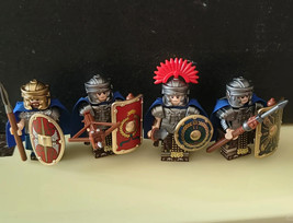 4Pcs Medieval Roman Heavy Infantry Minifigures Spartan Legions Mini Bloc... - $374.55 MXN