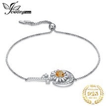 JewelryPalace New Arrival Sunflower Heart Moon Genuine Citrine 925 Sterling Silv - £29.36 GBP