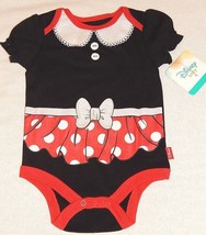 Baby Girls Minnie Mouse Bodysuit Size 6/9 Months Outfit NEW Disney Black Infant - £12.73 GBP