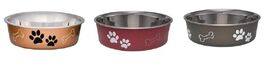 Loving Pets Assorted Bones and Paw Prints Stainless Steel Large Pet Bowl... - $35.26 CAD