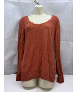 Eddie Bauer Orange Knit Crew Neck  Pull Over Classic Sweater Woman’s Size M - €12,94 EUR