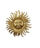 Vintage MONET Signed Large Gold Sun Face Sunburst Pin Brooch  - $61.86